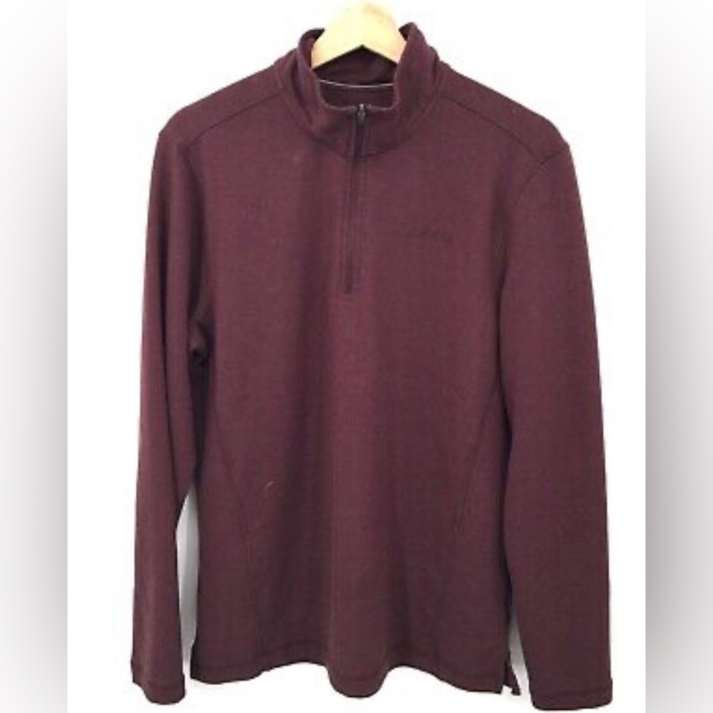ORVIS  mens size medium soft cotton 1/4 zip burgundy top